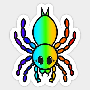 Colorful Cartoon Tarantula (Rainbow Vertical 2) Sticker